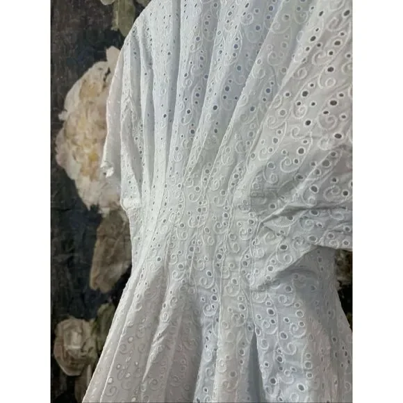 New Anthropologie The Tobie Eyelet Mini Shirt Dress by Exquise Size M - Picture 8 of 12